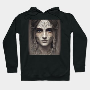 Boho Girl Portrait Burning Man Inspired Hoodie